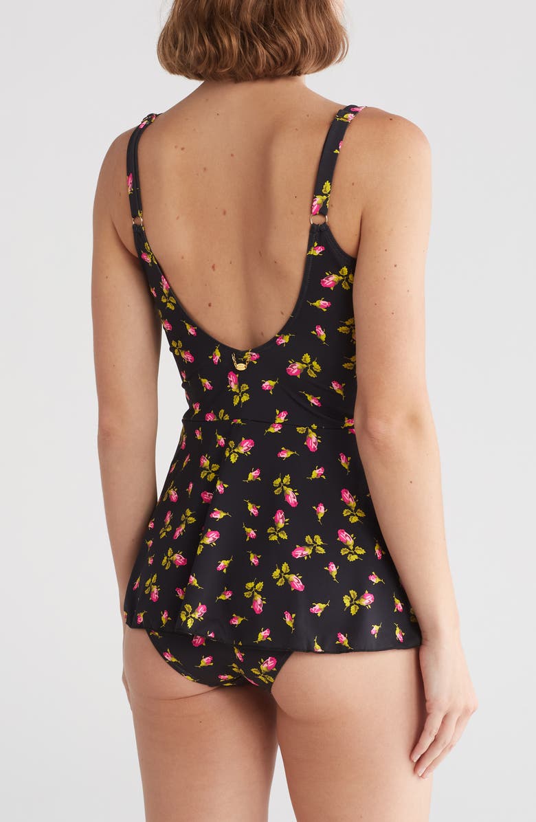 Betsey Johnson Faux Wrap Skirted One-Piece Swimsuit, Alternate, color, 