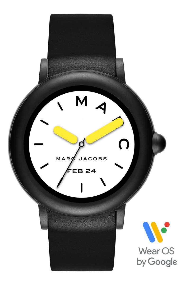 The Marc Jacobs Marc Jacobs Riley Silicone Strap Smart Watch, 44mm, Alternate, color,