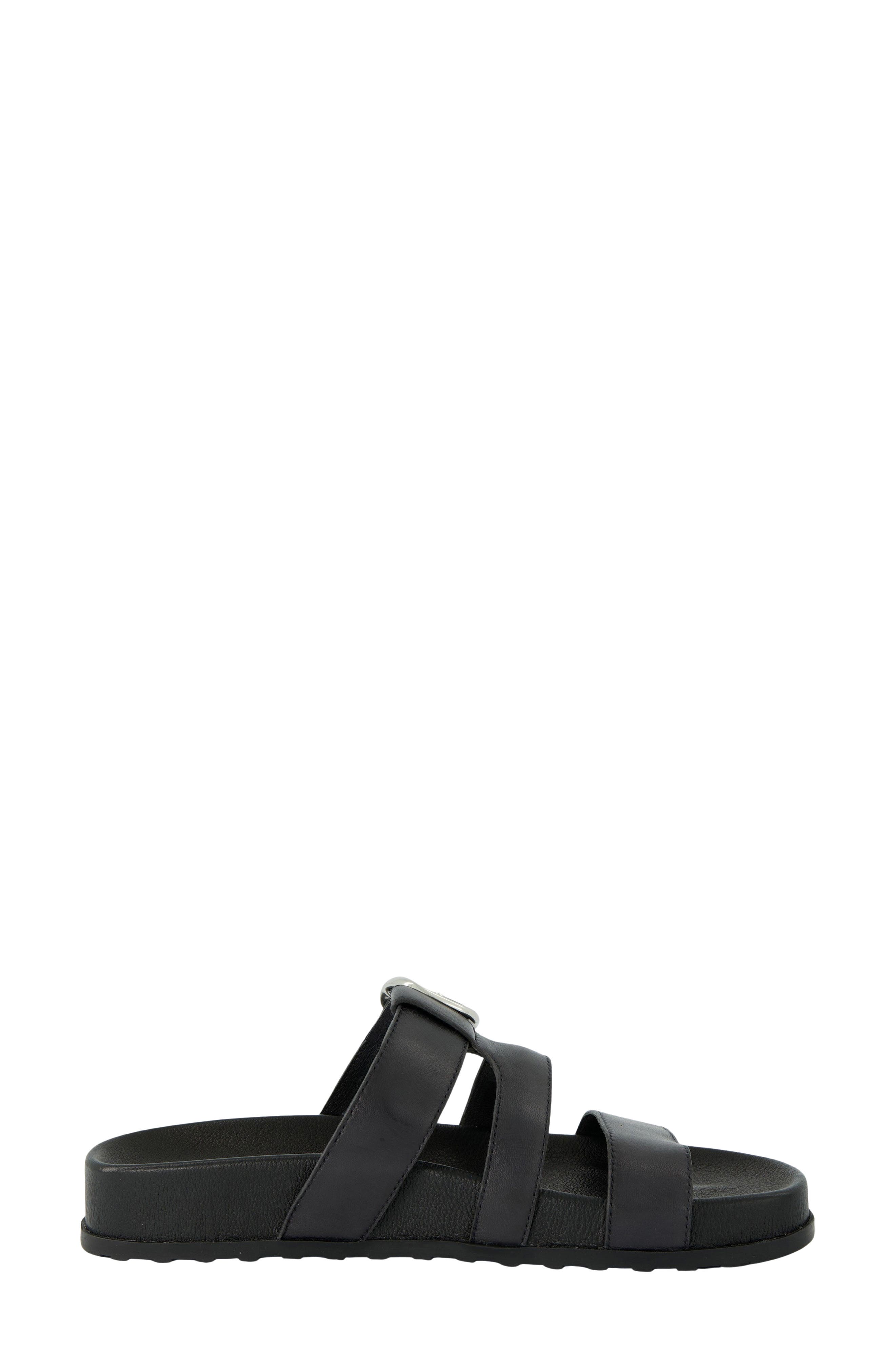 Paul Green Diego Platform Slide Sandal, Alternate, color, Black Soft Leather