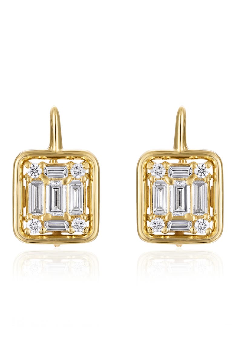 Clarity Framed Diamond Drop Earrings, Main, color, 18K YELLOW GOLD