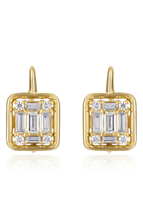 Clarity Framed Diamond Drop Earrings