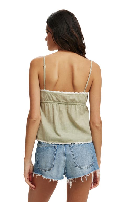 Cotton On Cotton Lace Cami In Green
