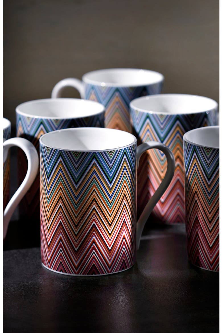 Mug Cup ZIG ZAG in Luxury Box Jarris 156 diam. 3", H 3.9", cap. 12.5 oz, Alternate, color, Multicolor