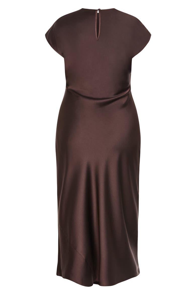 Beatrix Twist Satin Maxi Dress, Alternate, color, TRUFFLE