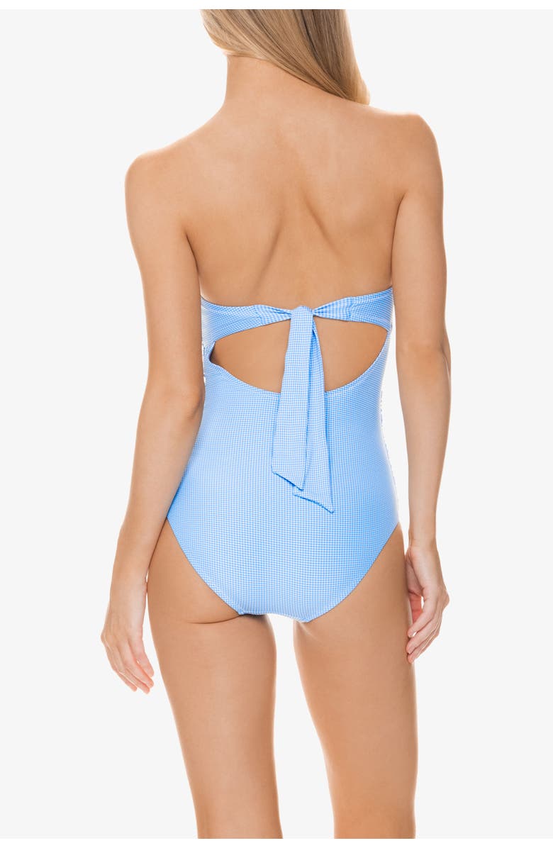 HELEN JON Classic Bandeau One-Piece, Alternate, color, Peri Gingham