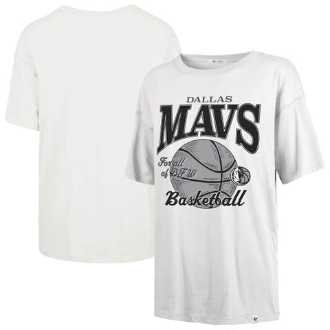 Women's '47  White Dallas Mavericks City Edition Down Court Sadie T-Shirt