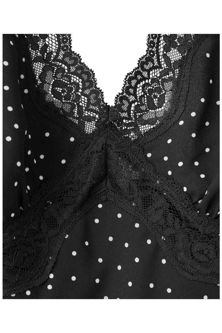 Dot Halter Crop Top, Alternate, color, BLACK
