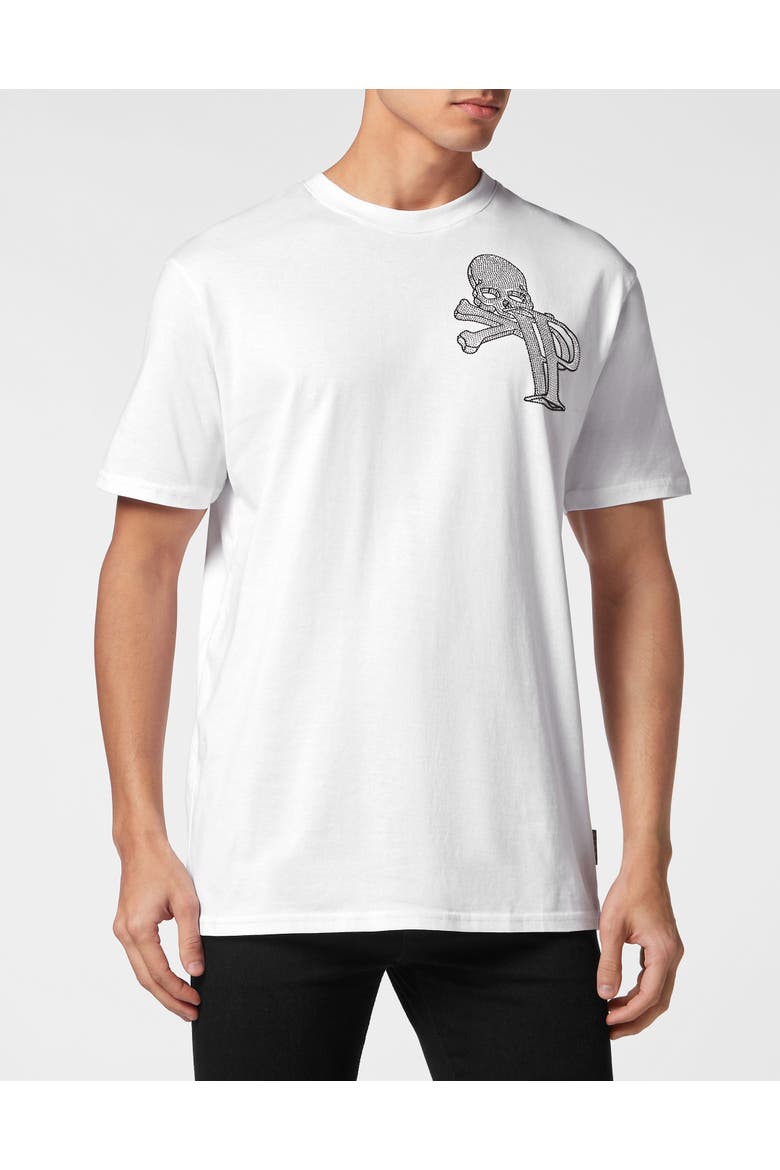 T-Shirt Round Neck Ss Wire Frame Men, Main, color, white