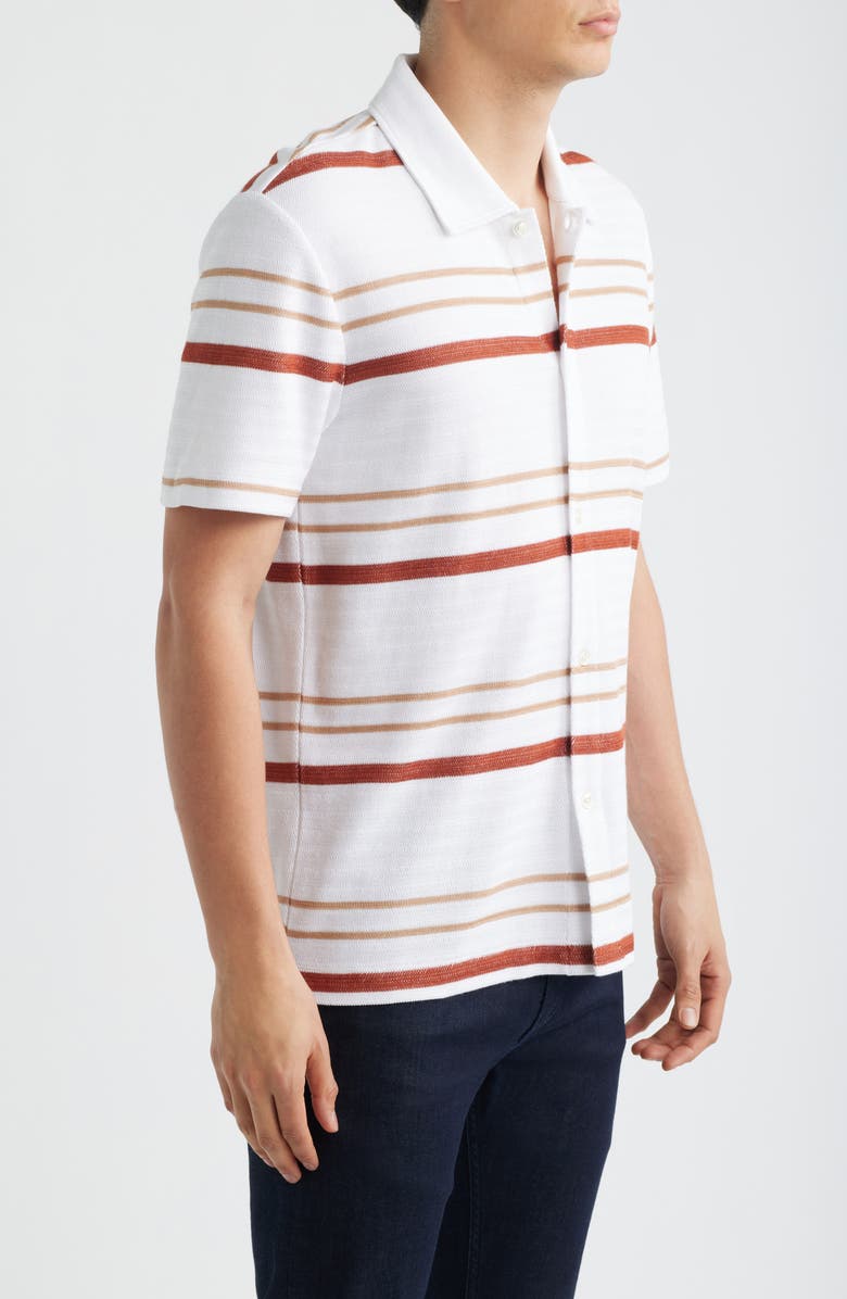 BOSS Pitti Stripe Short Sleeve Button-Up Shirt, Alternate, color, White