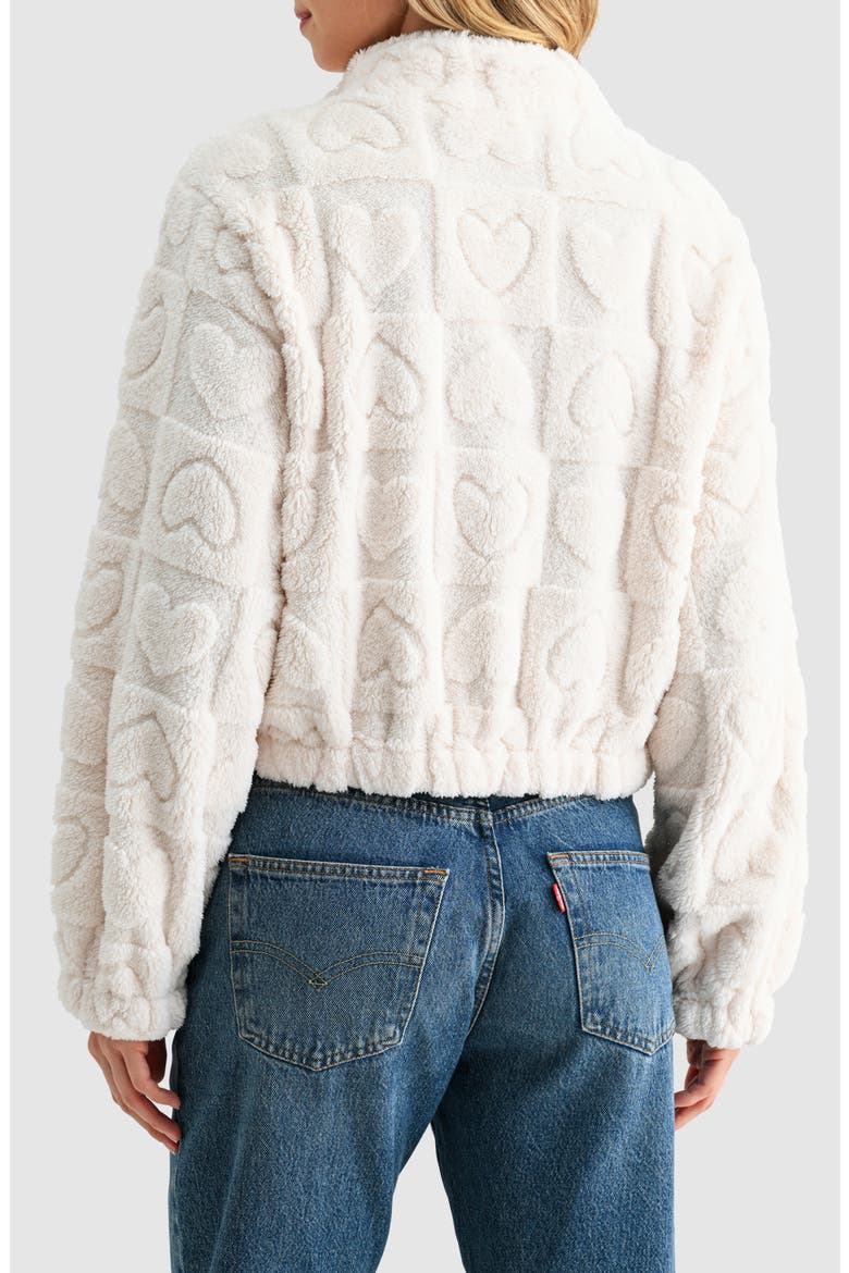 Heart Shape Fleece Jacket, Alternate, color, CREAM