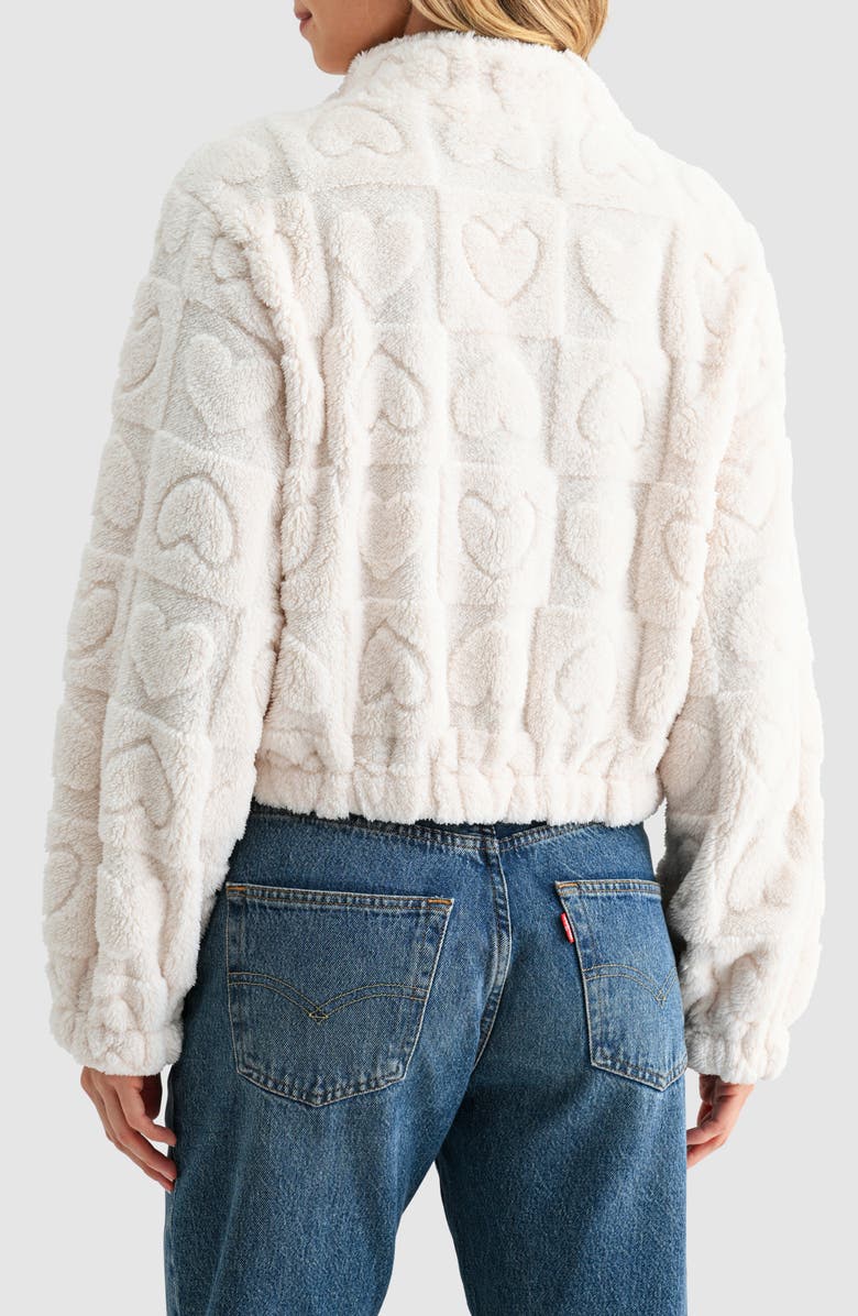Lush Heart Shape Fleece Jacket, Alternate, color, Cream
