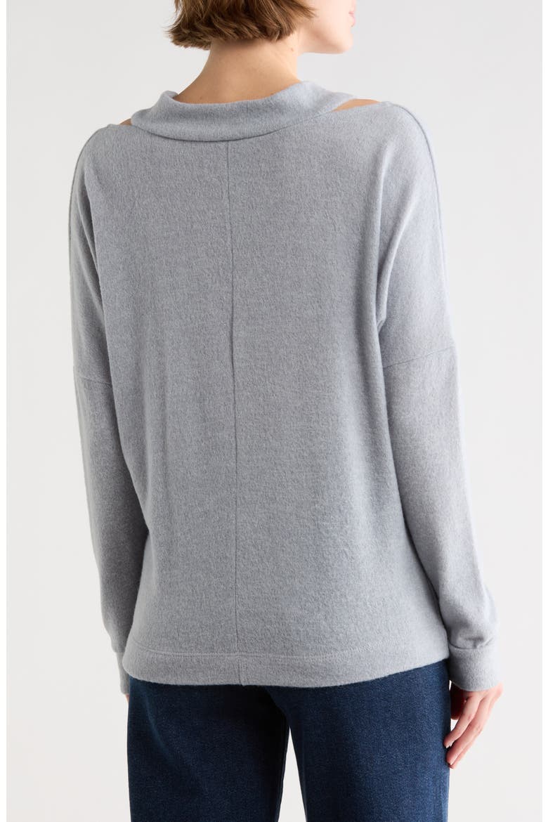 V-Neck Cold Shoulder Sweater, Alternate, color, MOONSTRUCK