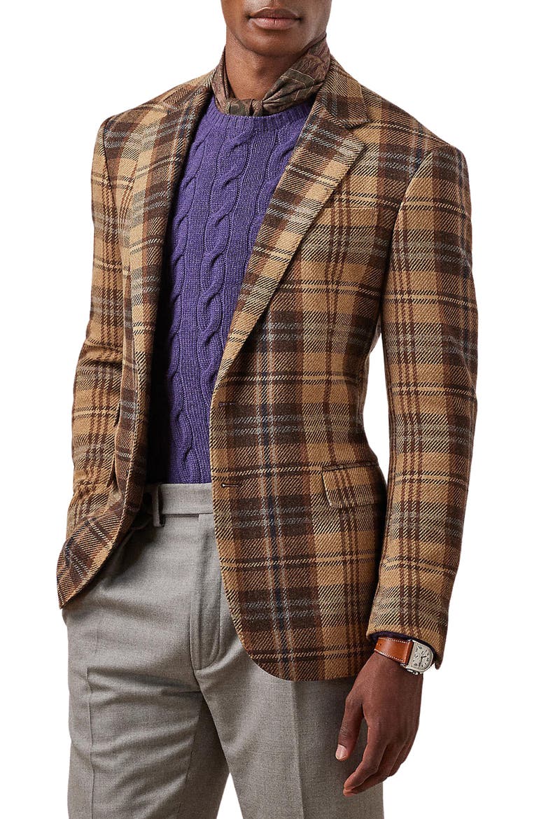 Ralph Lauren Purple Label Kent Plaid Wool Tweed Sport Coat (Men