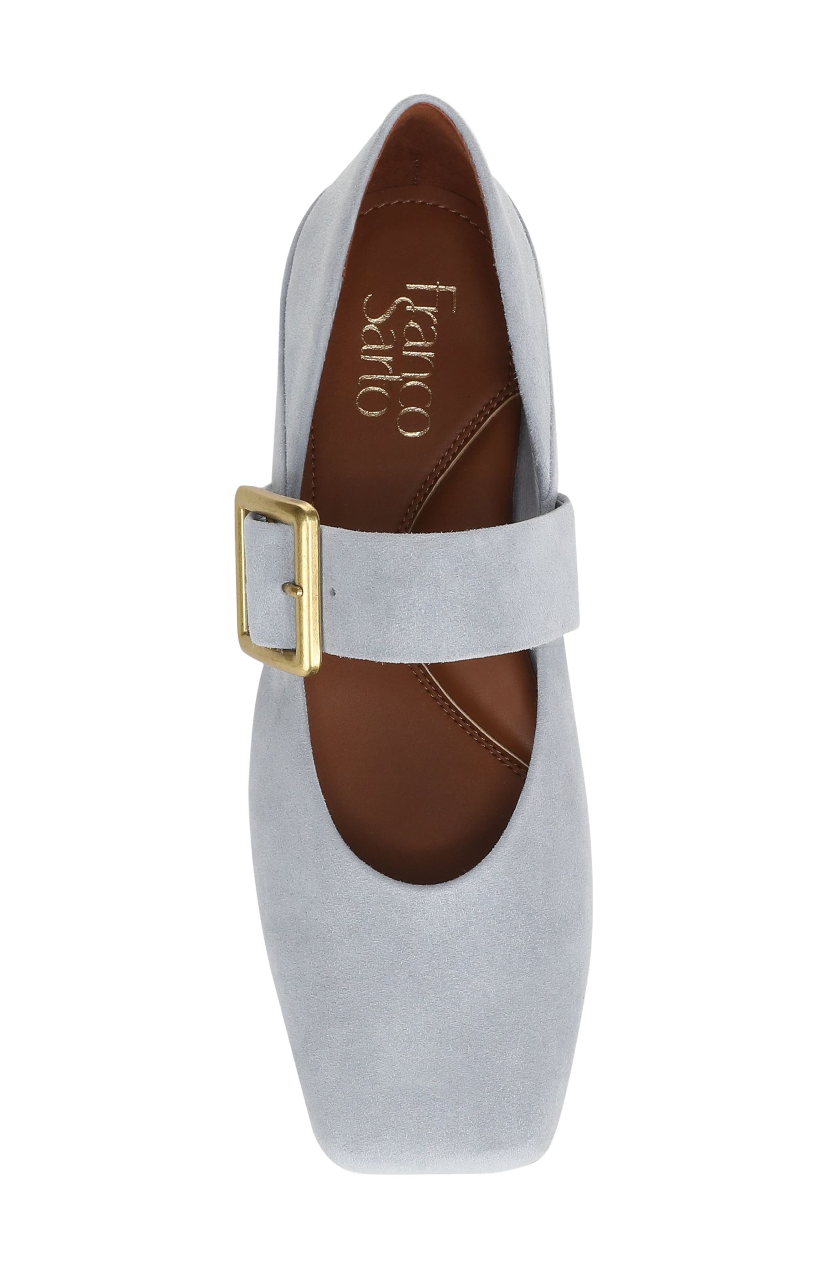 Oakes Square Toe Flat, Alternate, color, DUSTY BLUE