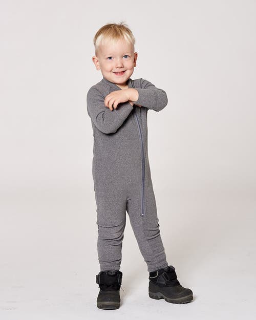 Deux Par Deux Gender Inclusive One-piece Thermal Underwear In Gray