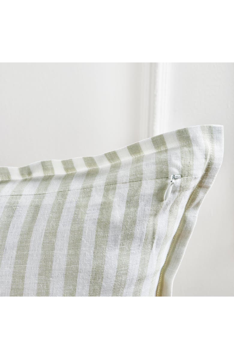 Solino Home Linen Pillow Cover - Santa Barbara, Alternate, color, Sage And White