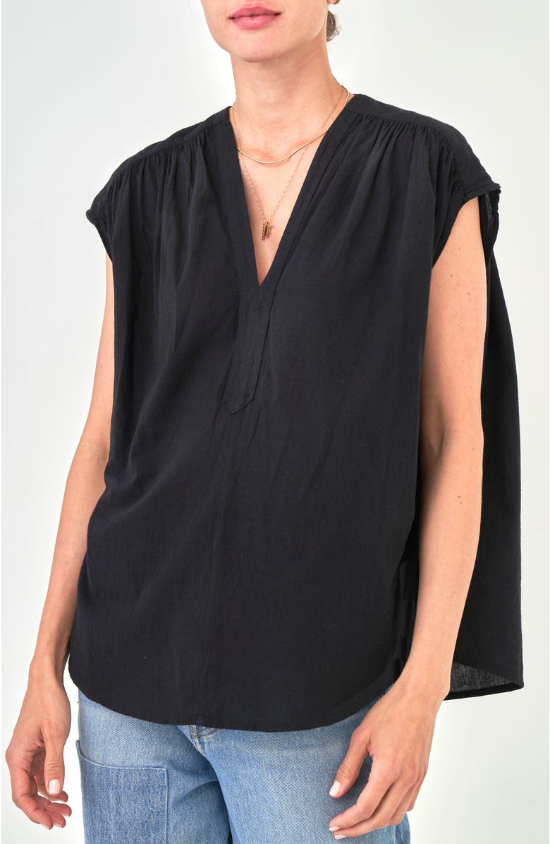 ocean+main Sleeveless Rouched Top, Main, color, Black