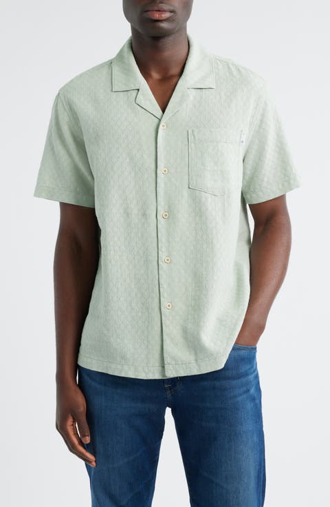 Foster Cotton & Linen Blend Camp Shirt