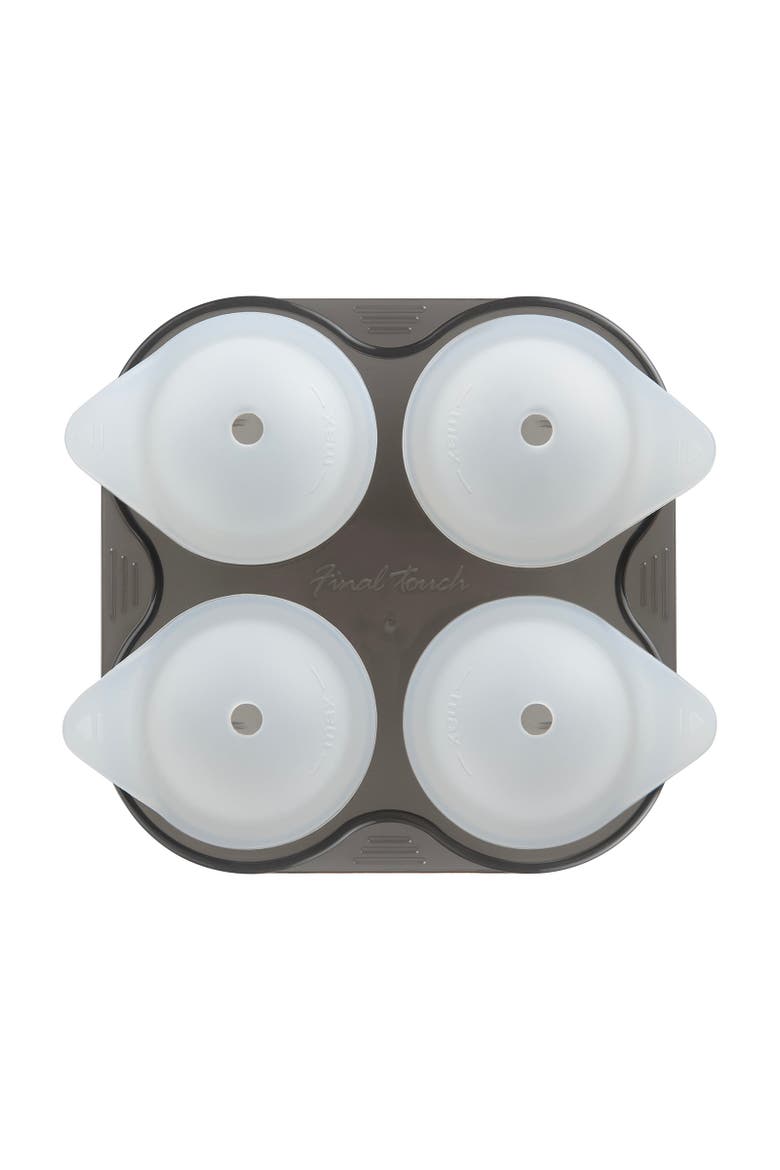Yarai Shiver Ice Ball Shots - 4 Glasses with Ice Ball Tray, Alternate, color, White
