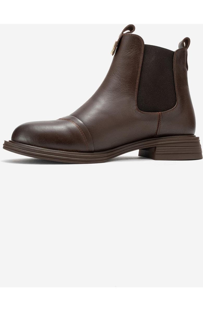 Forever & Always Shoes Sidney Leather Buckled Chelsea Boot, Alternate, color, Brown Leather