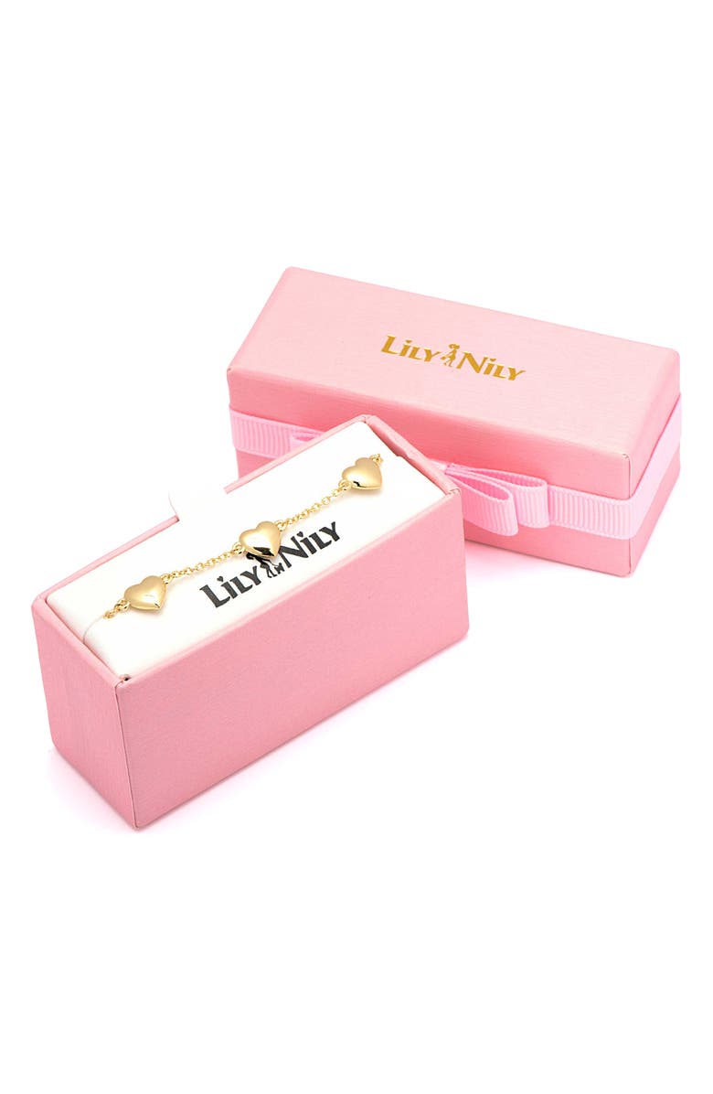 Lily Nily Puffed Heart Bracelet, Alternate, color, Gold