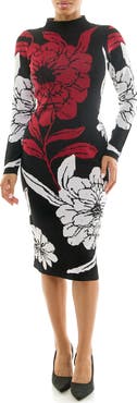 Nina Leonard Long Sleeve Body-Con Dress