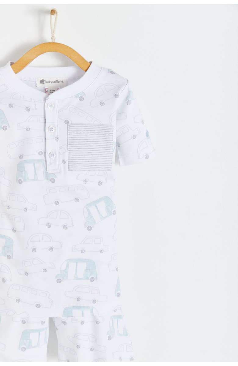 Babycottons Premium Peruvian Pima Cotton Tuc Short Tee & Short Pajama Set for Big Kid, Alternate, color, Full Print