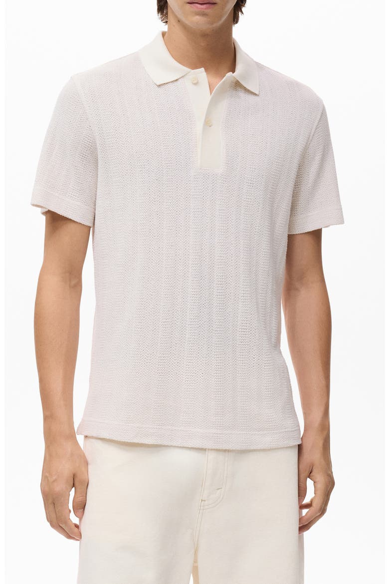 Regular Fit Openwork Polo, Main, color, OFF WHITE
