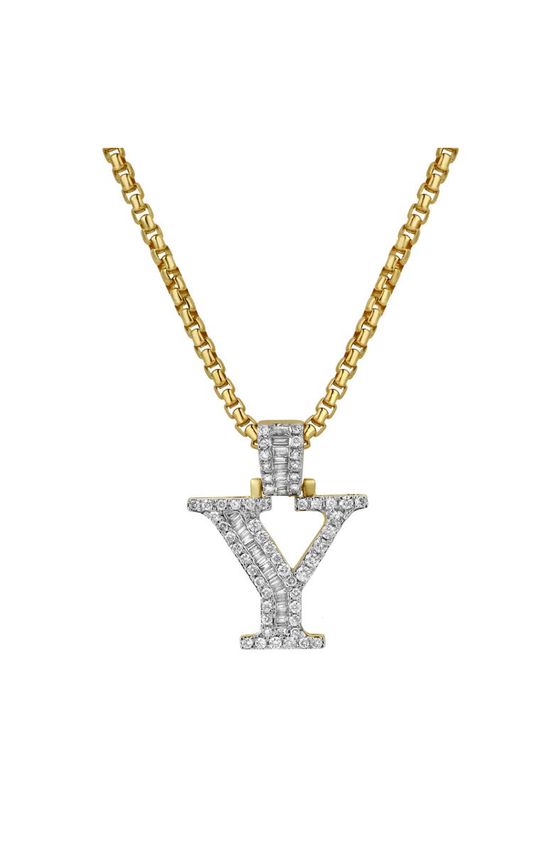 LuvMyJewelry Y Initial Diamond Pendant 10K Yellow Gold - 0.69 Carats, Main, color, 