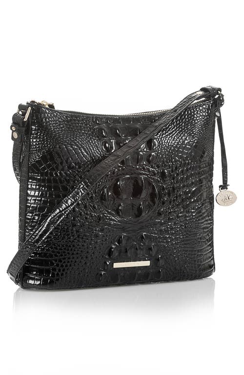 Brahmin Katie Croc Embossed Leather Crossbody Bag In Black
