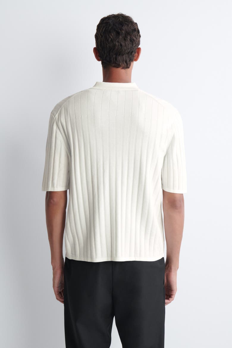 Ribbed-knit Cotton Shirt, Alternate, color, WHITE