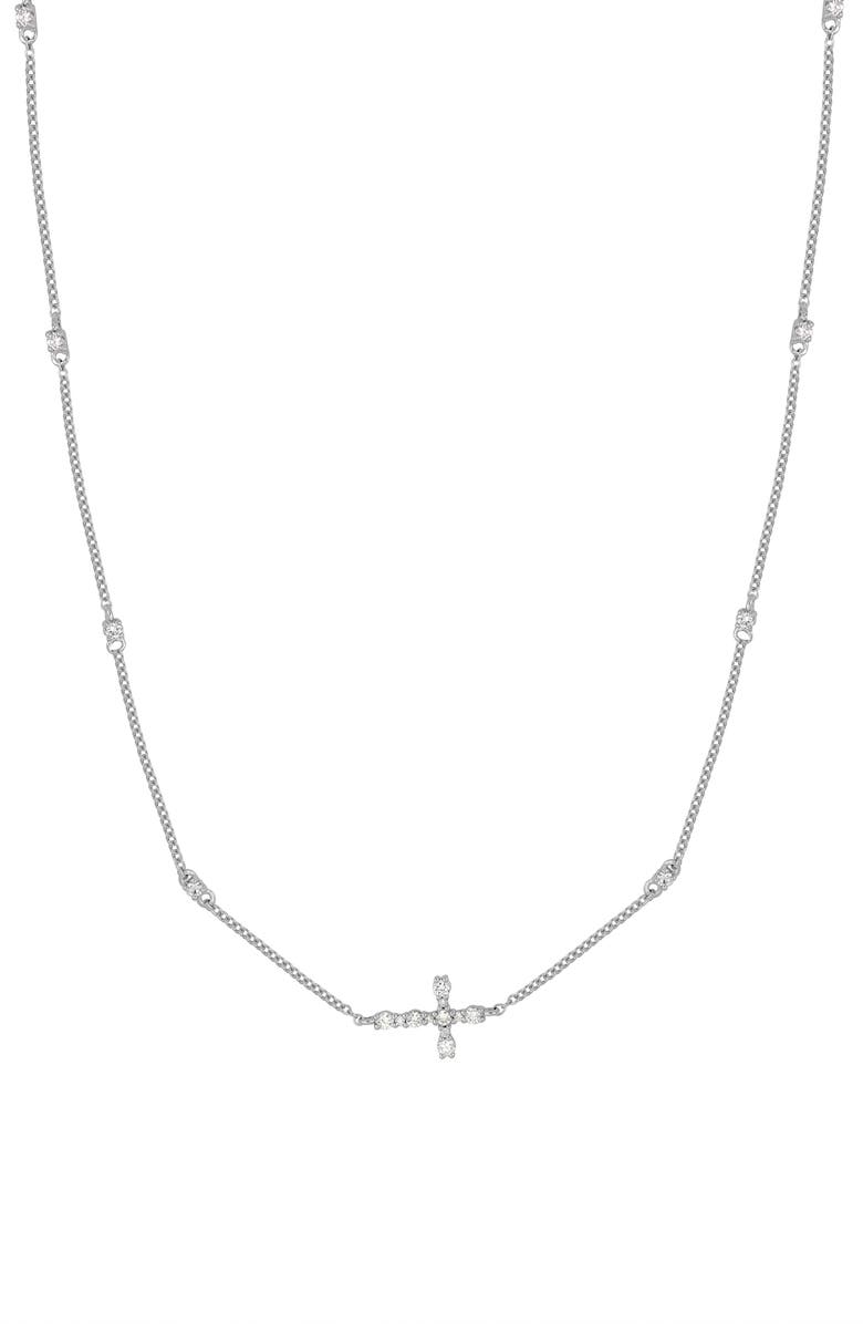 Bony Levy Rita Diamond Cross Pendant Necklace, Main, color, 18K White Gold