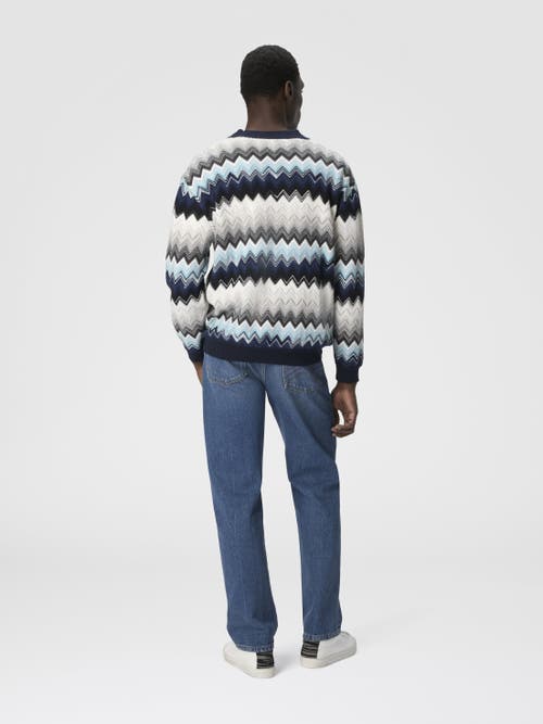 Missoni The Cardigan In Wool And Cotton With Zigzag In Multi
