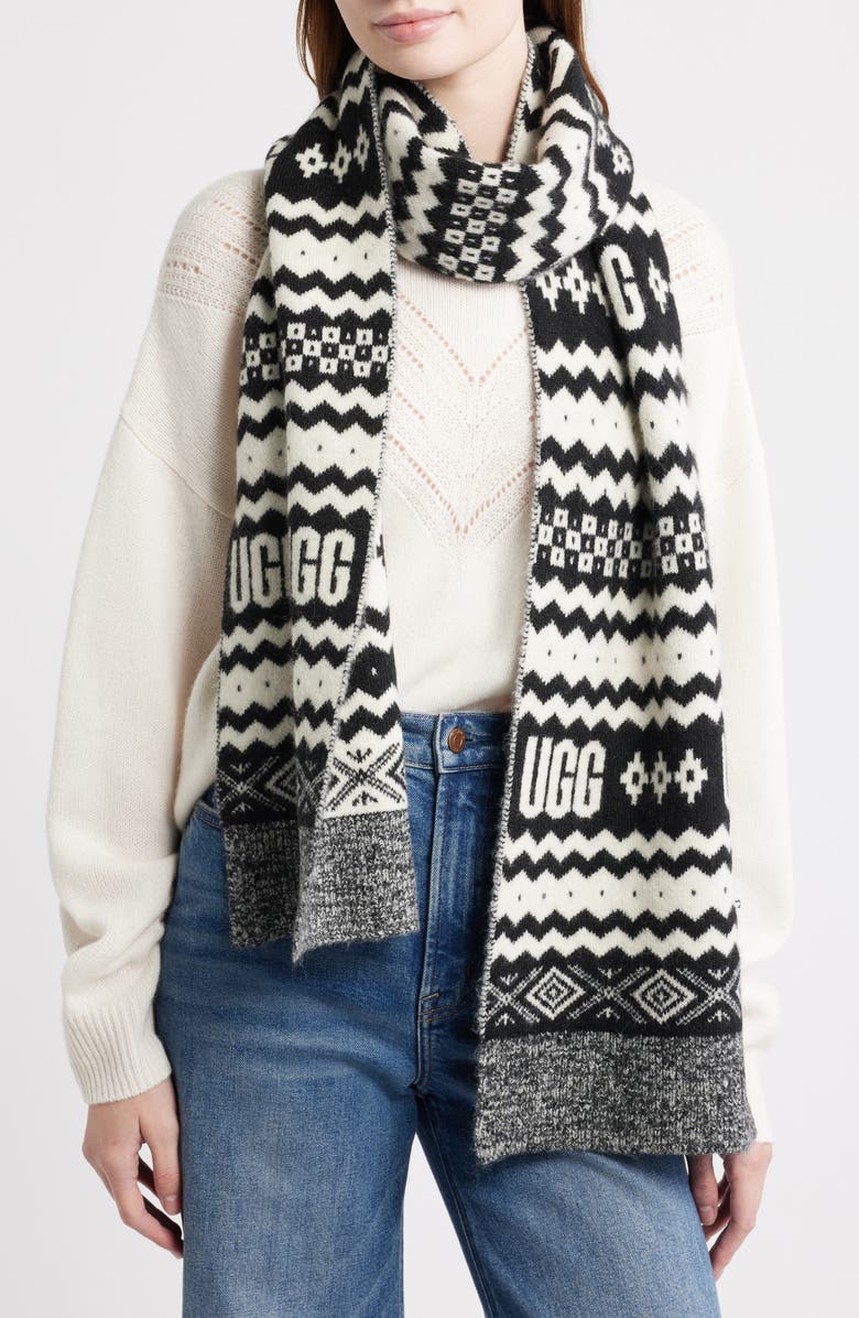 UGG<sup>®</sup> Chunky UGGIsle Scarf, Main, color, Black Multi