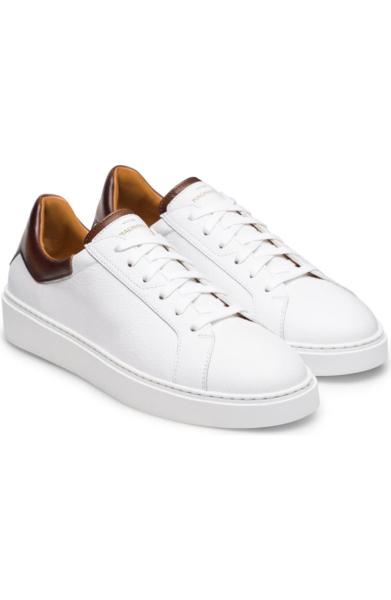 Magnanni Castillio Lo Sneaker, Main, color, White / Leno
