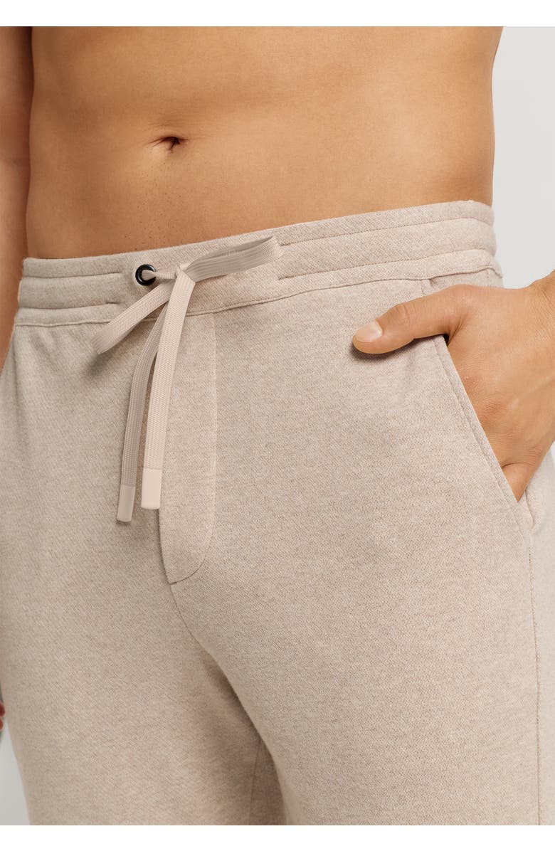 Hanro Cozy Living Organic Cotton Soft Jersey Pants, Alternate, color, Camel Melange