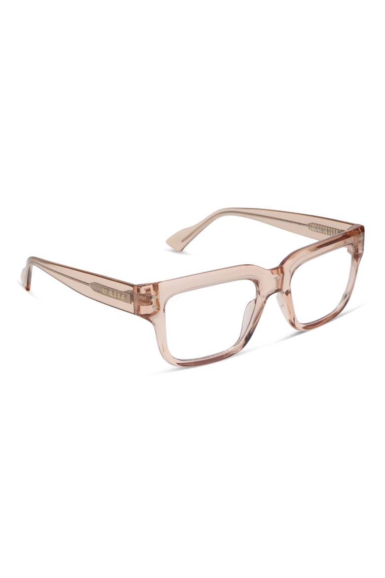 Cade 52mm Square Blue Light Blocking Glasses, Alternate, color, BEIGE CRYSTAL BLUE LIGHT