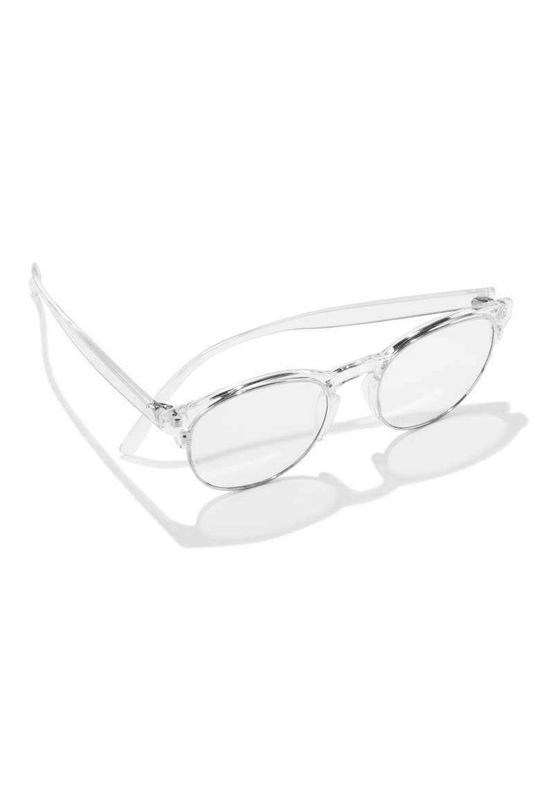Avila 51mm Polarized Browline Sunglasses, Alternate, color, CLEAR