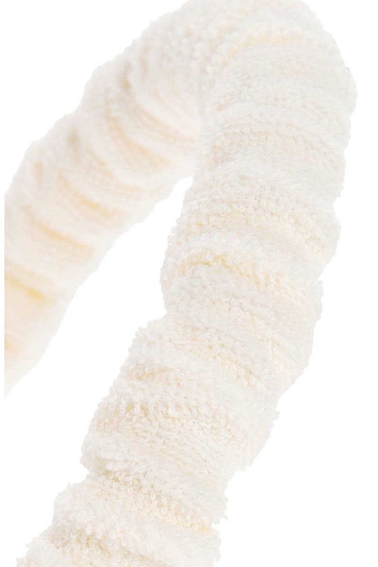 Jessie Slim Terry Cloth Headband, Alternate, color, WHITE