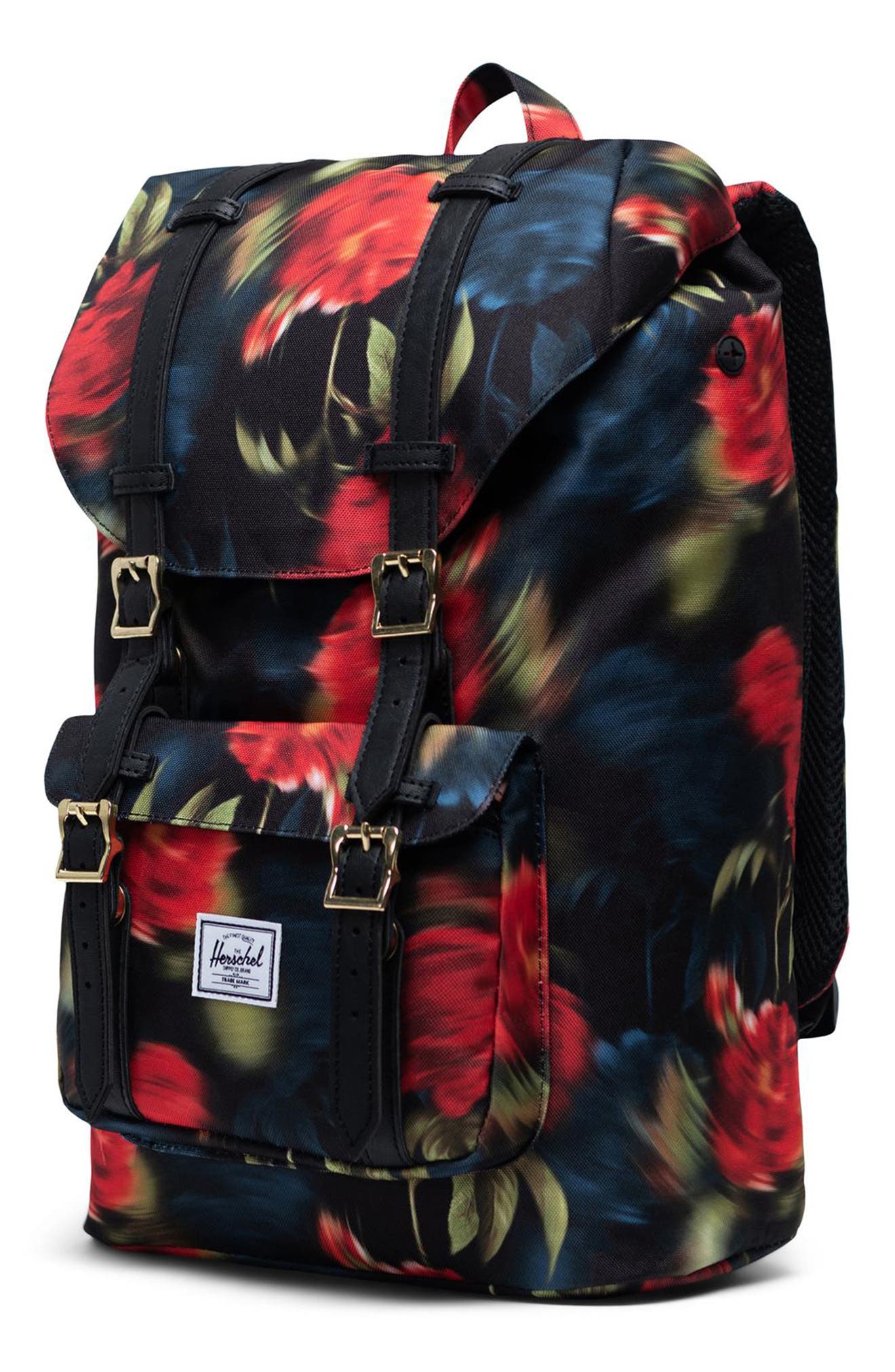 Herschel Supply Co. Blurry Rose Print Little America Backpack, Alternate, color, 