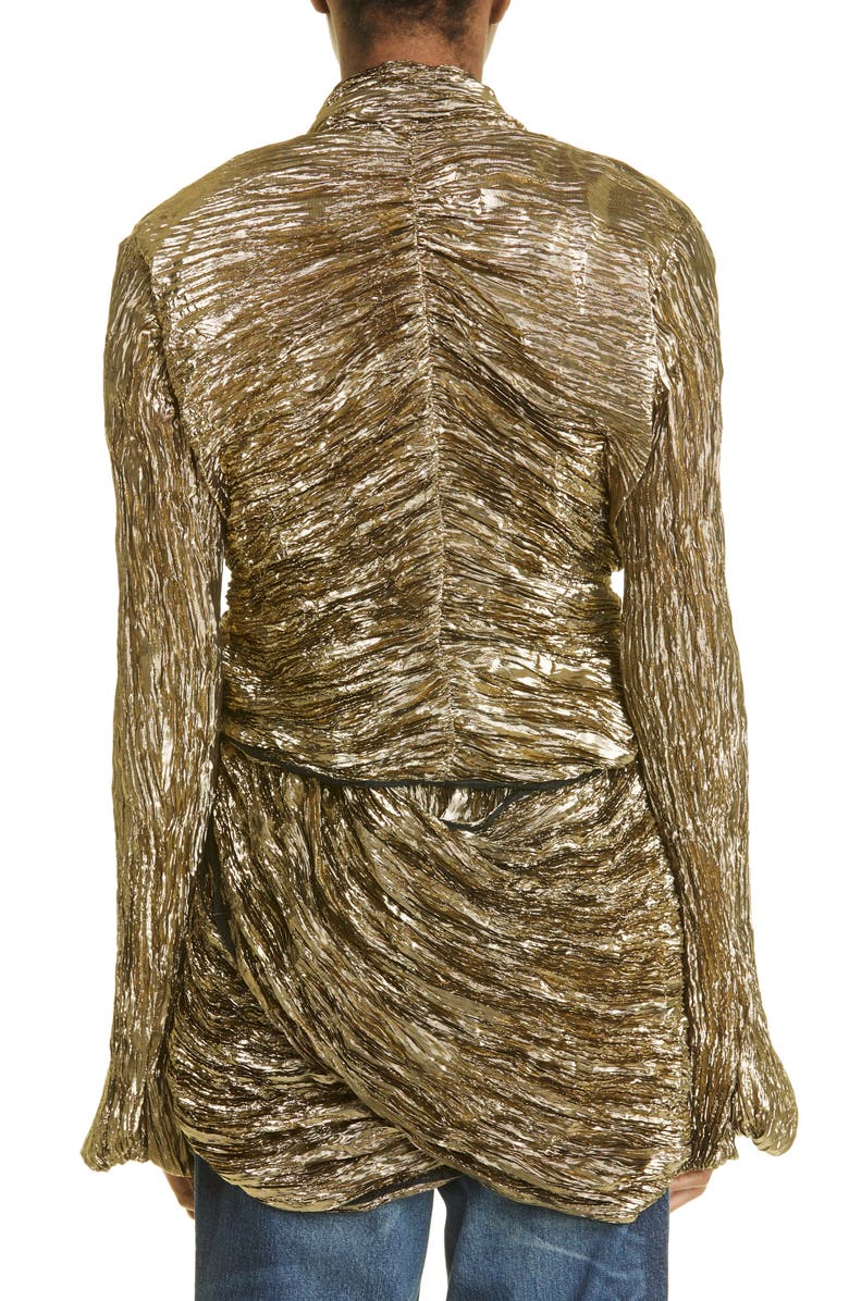 Junya Watanabe Crinkled Metallic Taffeta Jacket, Alternate, color,