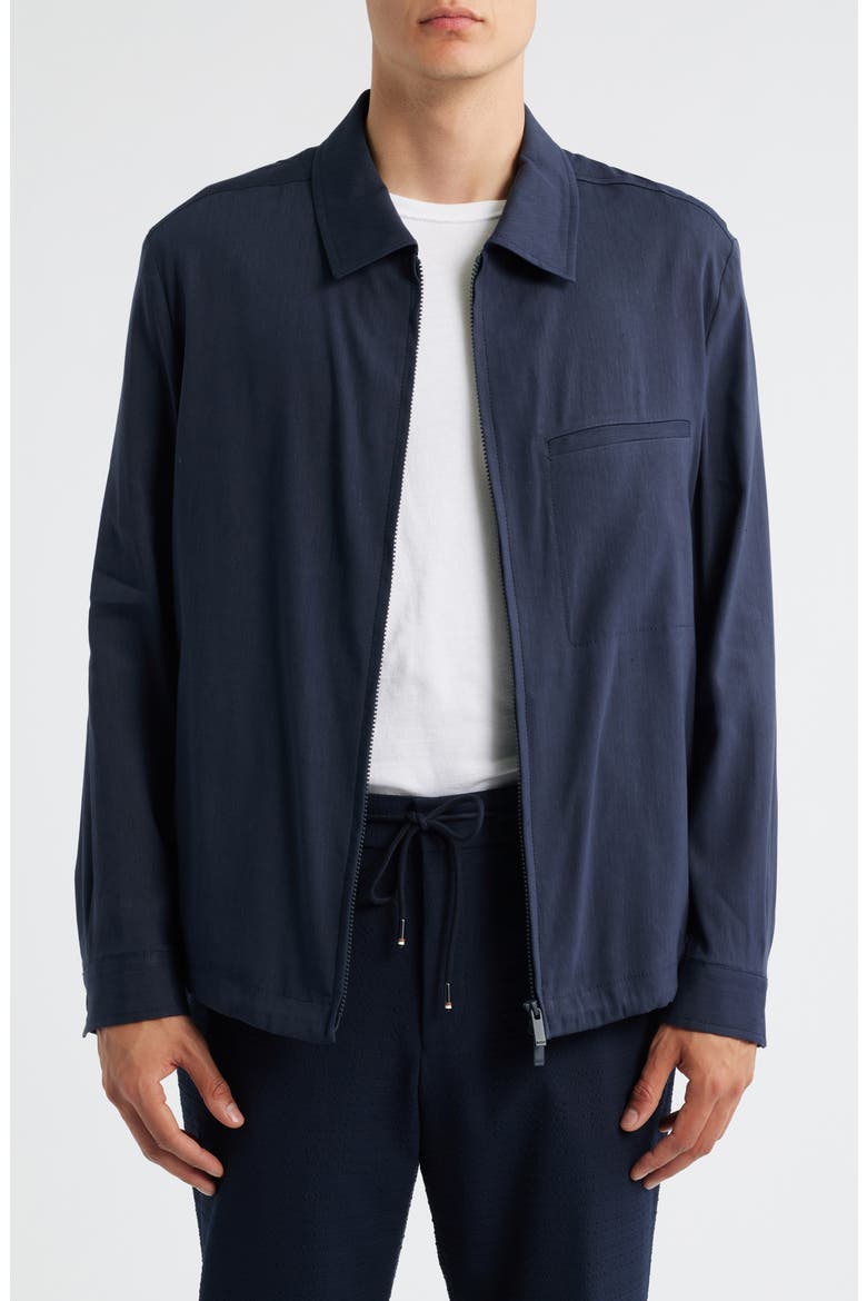 Carper Linen Blend Jacket, Main, color, DARK BLUE