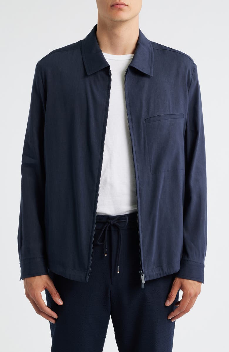 BOSS Carper Linen Blend Jacket, Main, color, Dark Blue