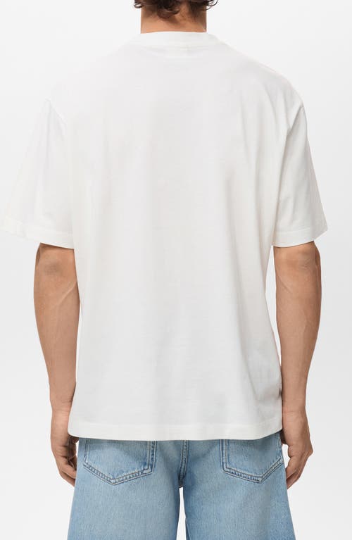 Mango Relaxed Fit Graphic T-shirt In White
