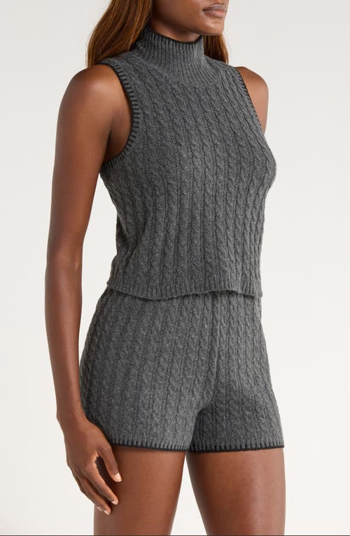 Ugg(r) Zariah Cable Sleeveless Mock Neck Sweater In Gray