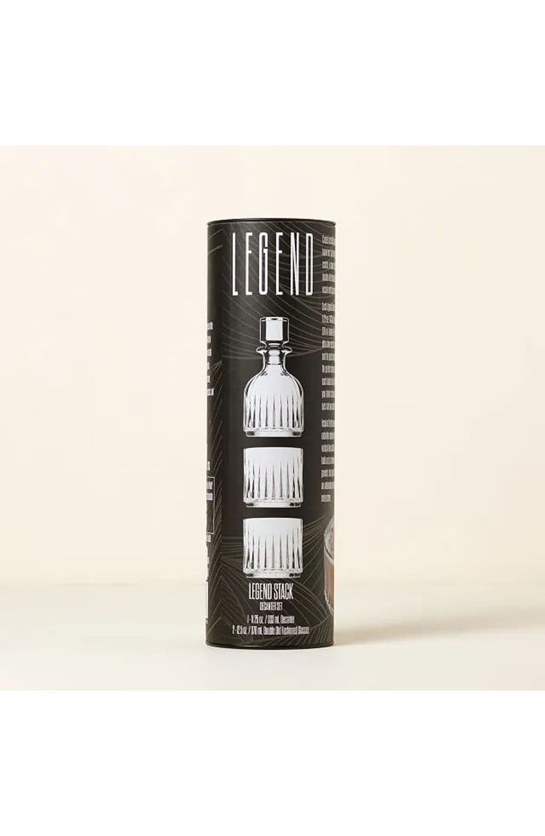 Uncommon Goods Stackable Whiskey Decanter & Glasses, Alternate, color, Black / White