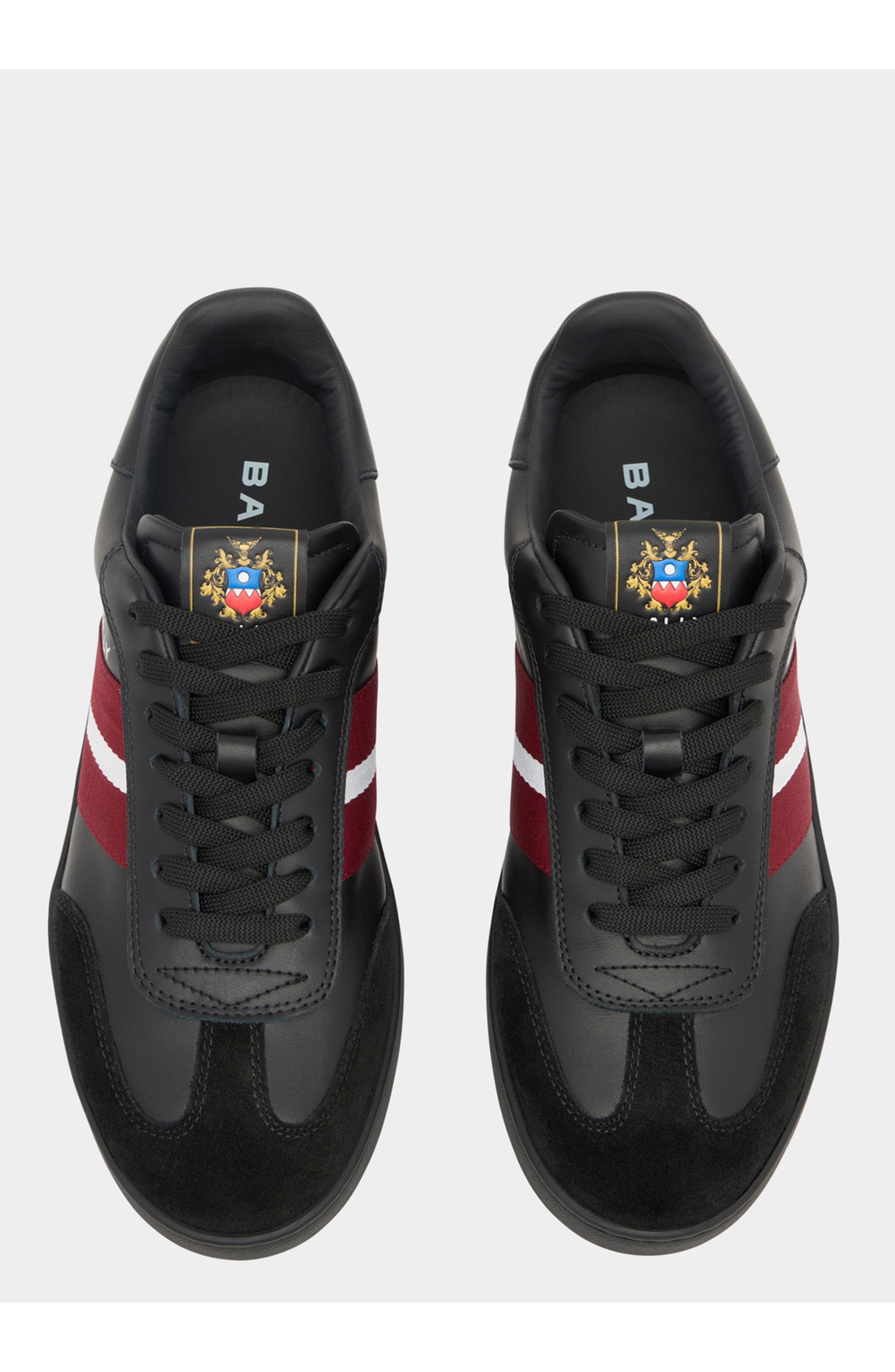 Bally Sneaker in Plain Leather, Alternate, color, Black