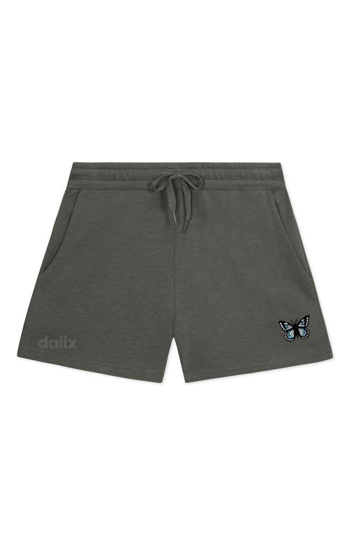 Dalix Womens Butterfly Midweight Washed Fleece Shorts In Gray