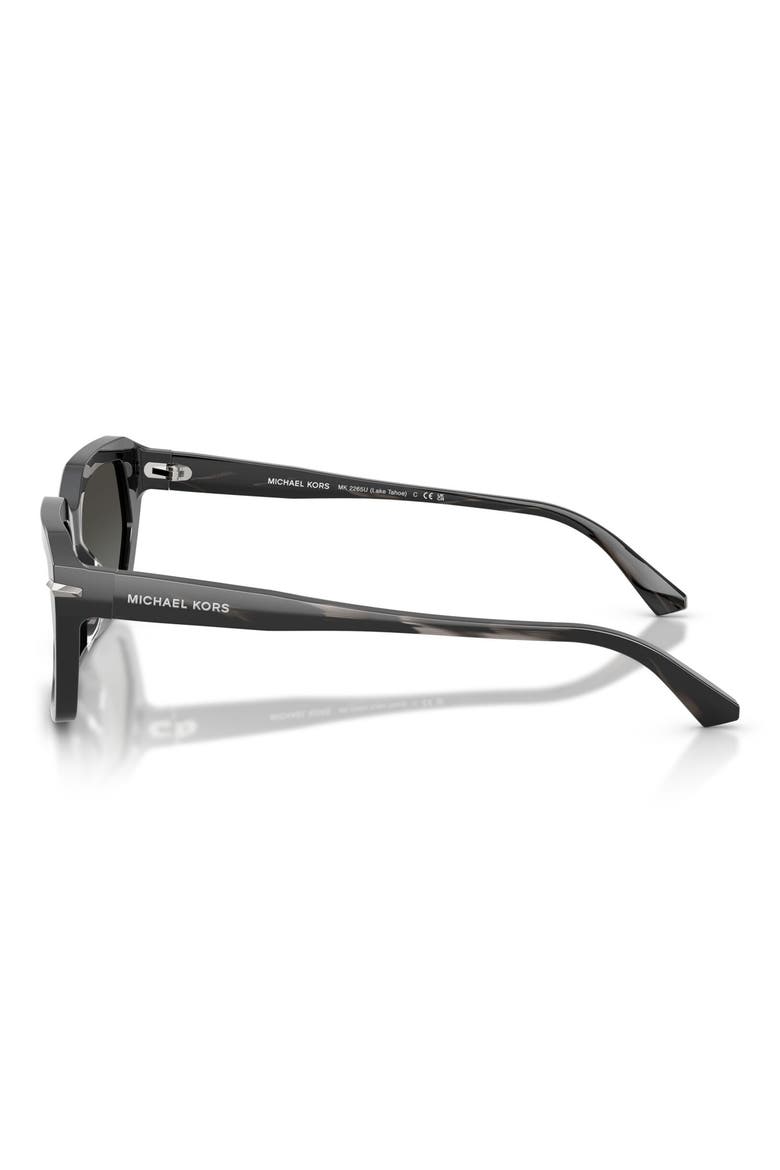 Lake Tahoe 54mm Mirrored Rectangular Sunglasses, Alternate, color, BLACK HORN / BLACK MIRROR