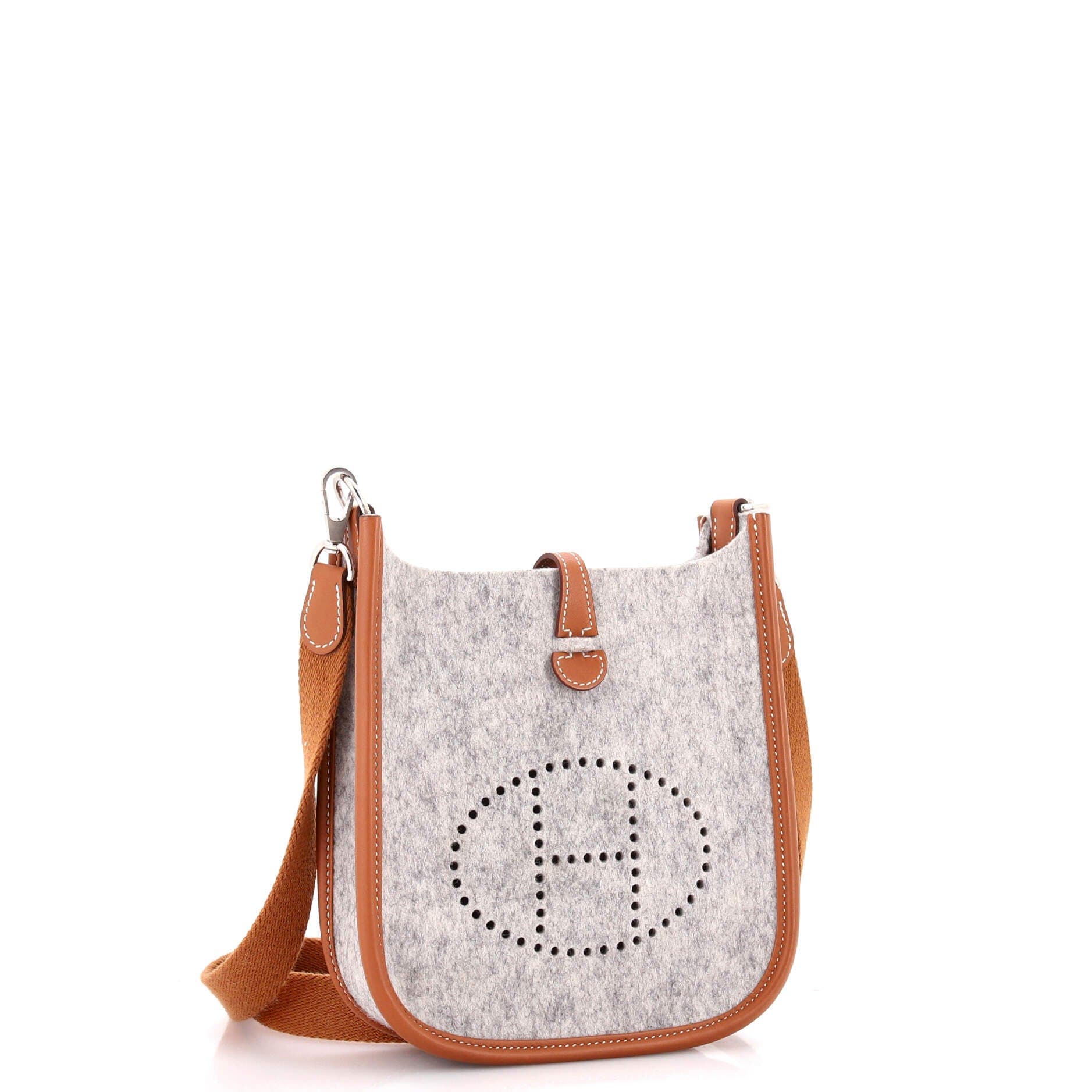 Pre-Owned Hermes Evelyne Bag Gen III Felt TPM, Alternate, color, Gris Clair